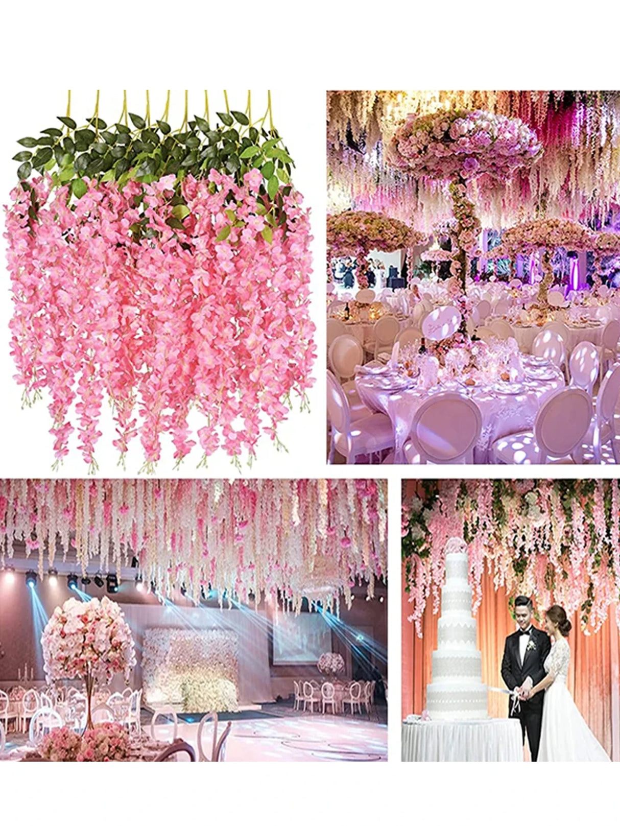 パーティー・ガーデン装飾|藤の花ガーランド 12本セット(110cm)