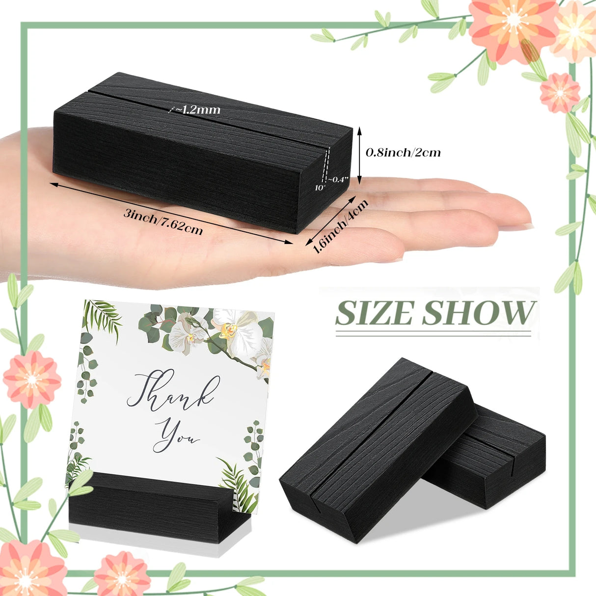 イベント・結婚式装飾|木製プレースカードホルダーセット ブラック