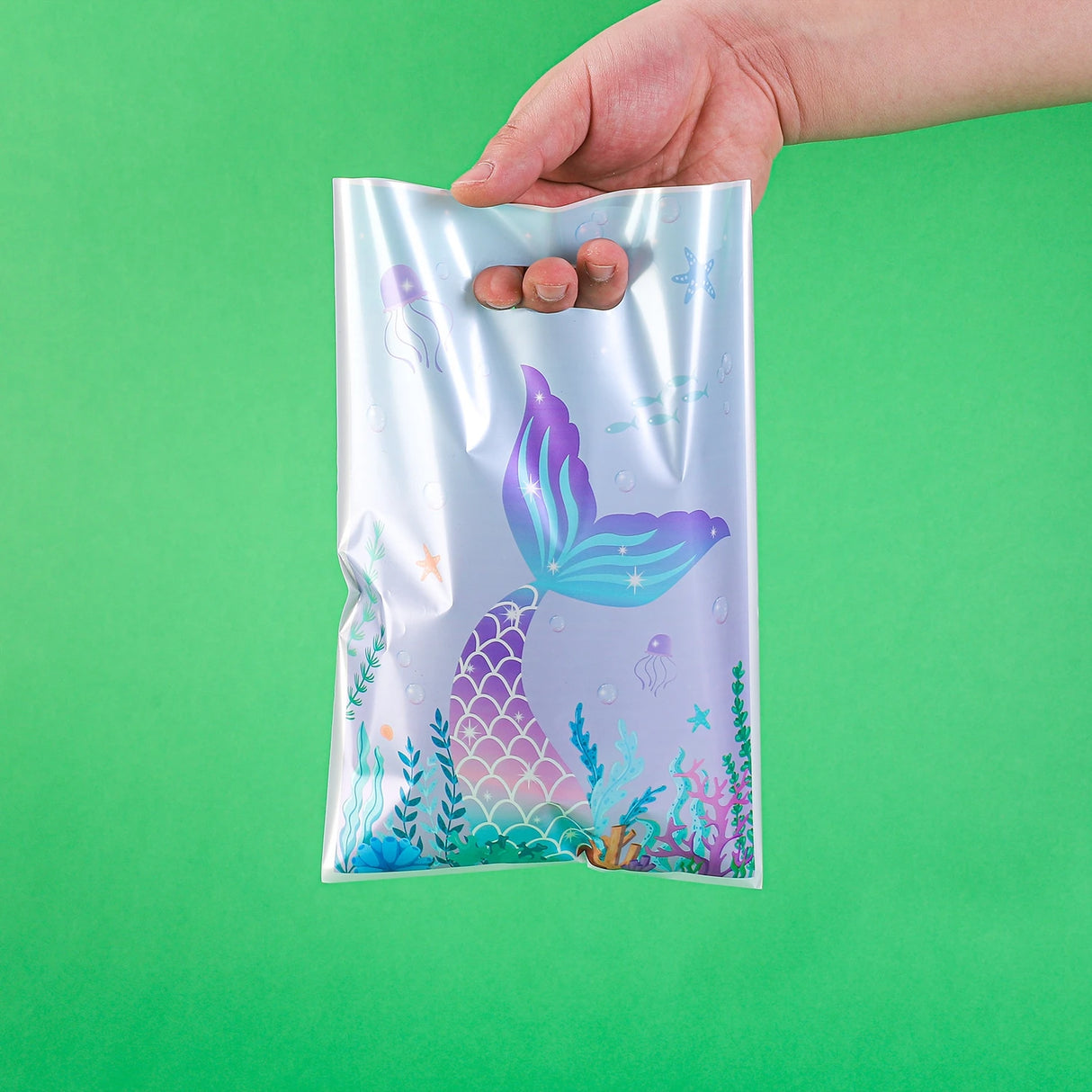 |イベント・ノベルティ用品 |マーメイド柄ギフトバッグ 10/30/50個セット | W16×H25c