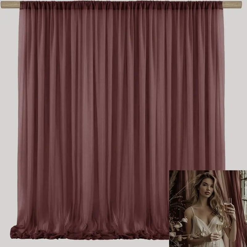 エレガントなシアーカーテン 背景デコレーション