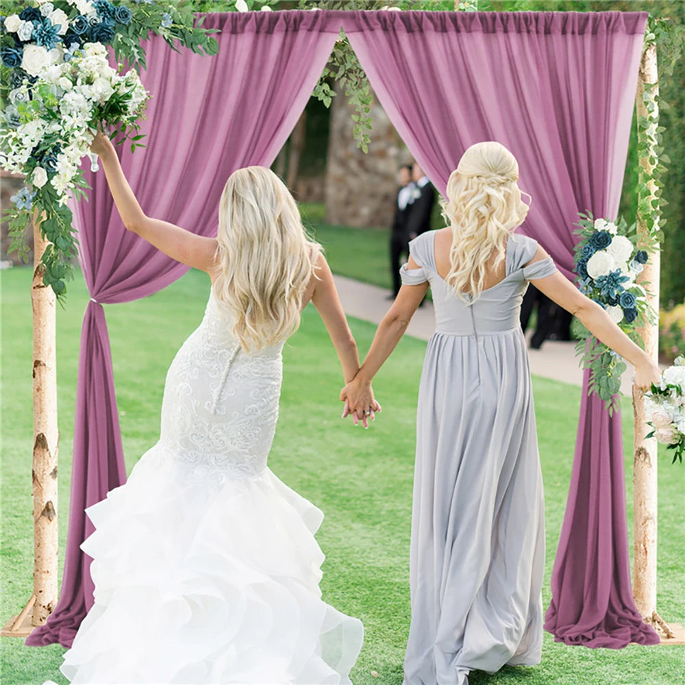 エレガントなシアーカーテン 背景デコレーション