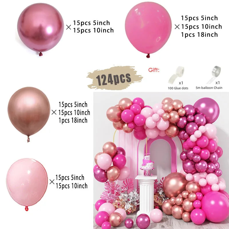 レトロピンク&ホワイトバルーンガーランドキット