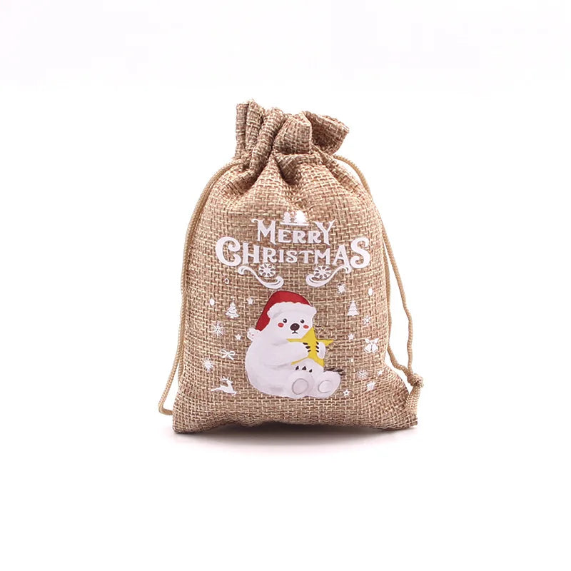 イベント・クリスマス装飾|黄麻布ギフトバッグ