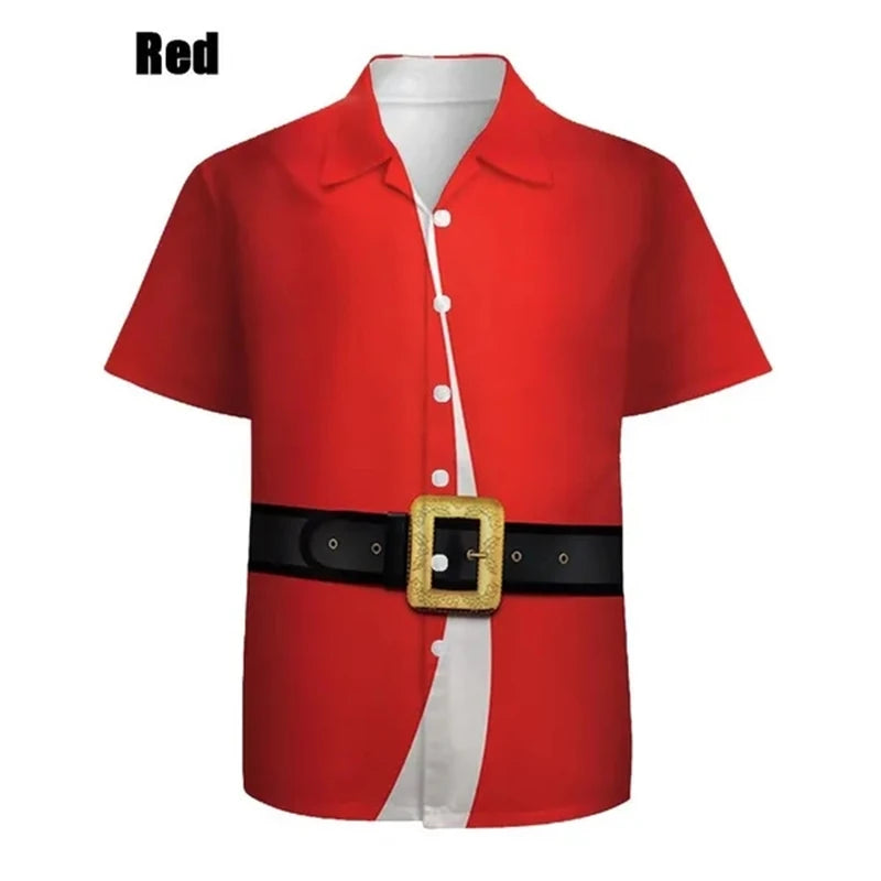 イベント・クリスマスグッズ| メンズ用 ユニーククリスマス柄プリントシャツ(XS~6XL)