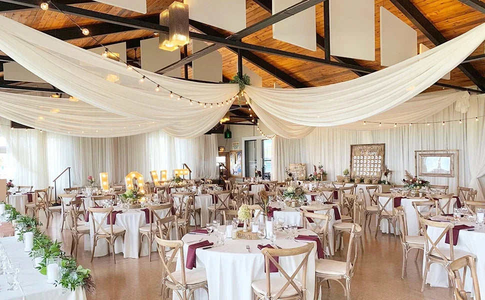 ウェディング用シフォンカーテン天井ドレープ