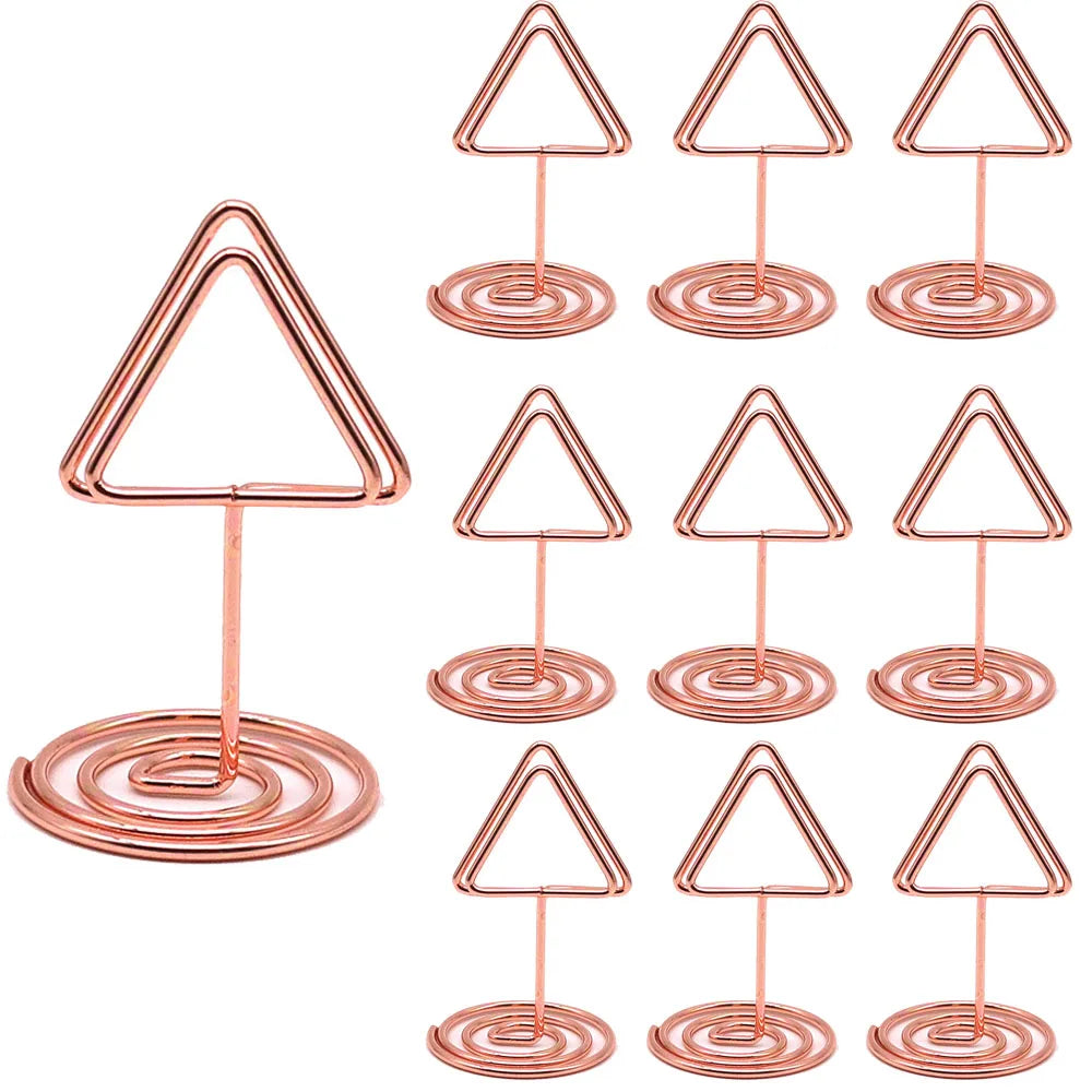 イベント・結婚式装飾|金属製三角形フォトクリップスタンド10個セット