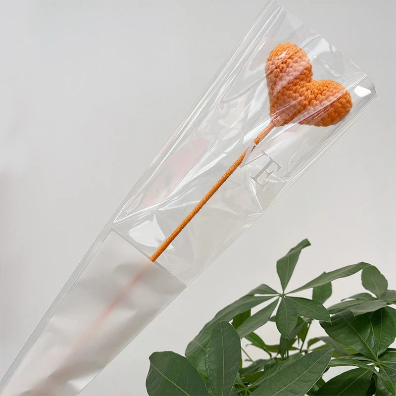 パーティー・インテリア装飾|アレンジメント用造花 かぎ針編みハート・チューリップ(40c)