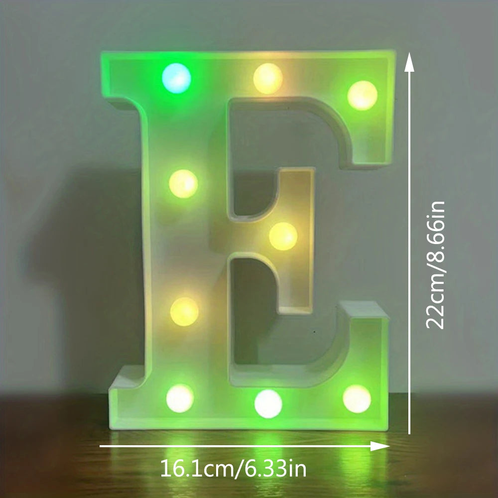 【LED装飾】LEDライト・デコレーションライト(アルファベット/数字)マルチカラー 22cm