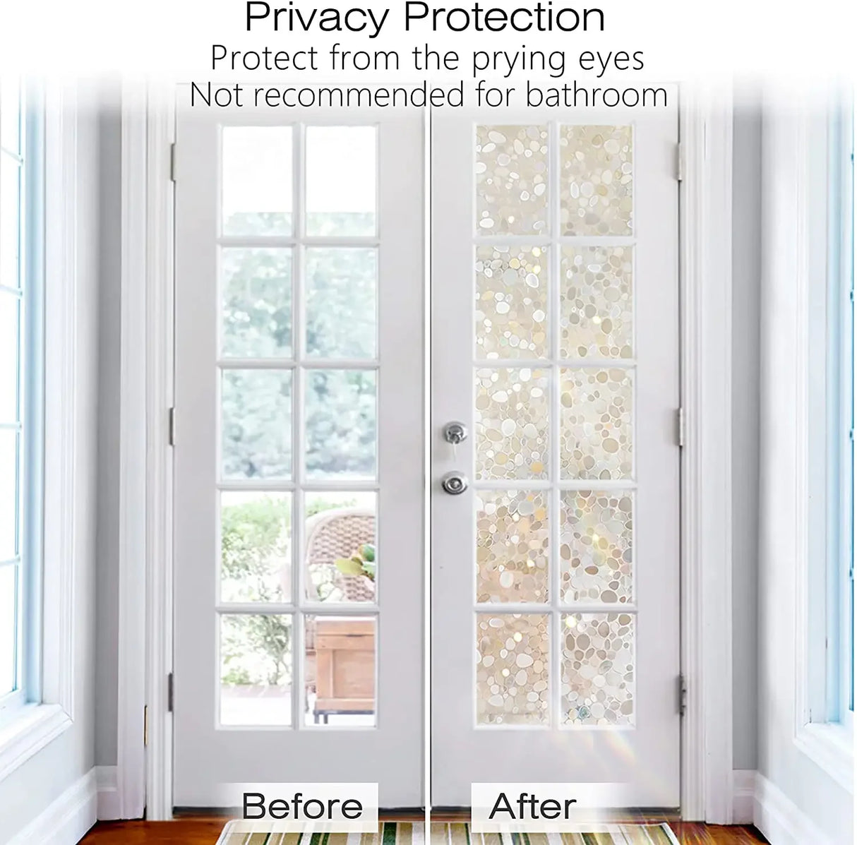 【UVカット・静電気吸着】すりガラス窓風フィルム(小石柄パターン)