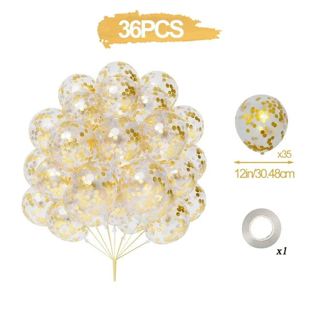 イベント・バルーン装飾|ゴールド&シルバーバルーンセット(36個)