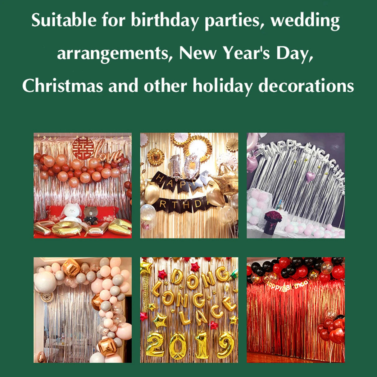 パーティー・インテリア装飾 メタリックカラーカーテン 幅1M 長さ2M 単品