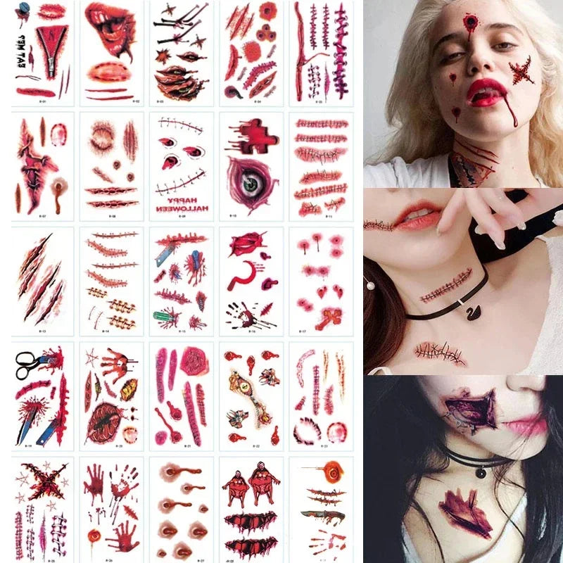 イベント・ハロウィングッズ|ハロウィン用防水タトゥーステッカー(30枚セット)