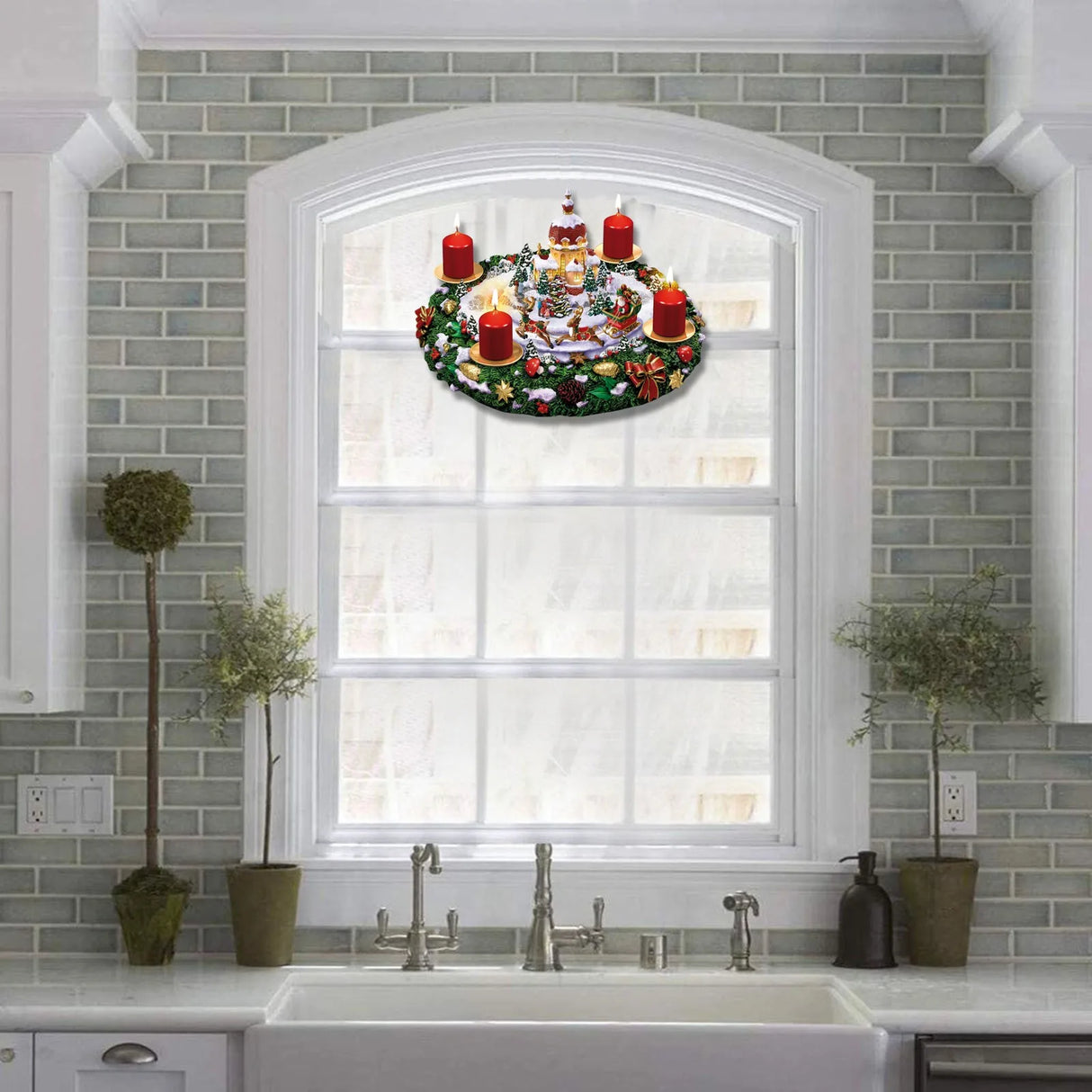 【インテリア装飾】ガラス用装飾ステッカークリスマス柄(1枚入り)