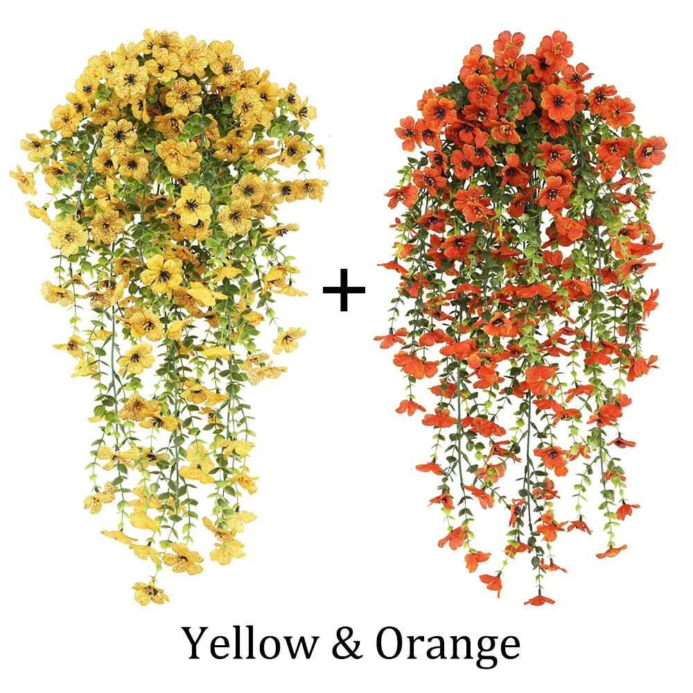 パーティー・インテリア装飾|造花ハンギングフラワー ガーランド2個セット(63cm)