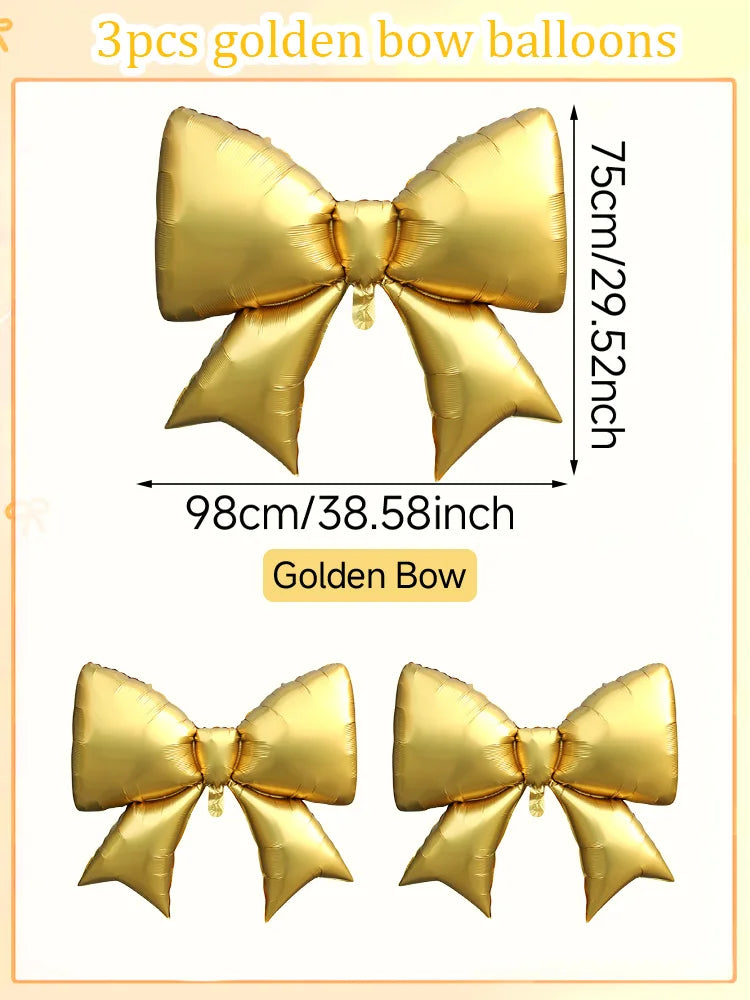 イベント・バルーン装飾 |リボン型アルミバルーンセット | 3個
