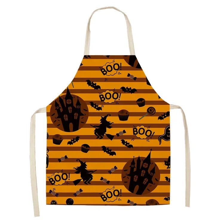 イベント・ハロウィングッズ|ハロウィン柄プリントエプロ(大人用/子ども用)