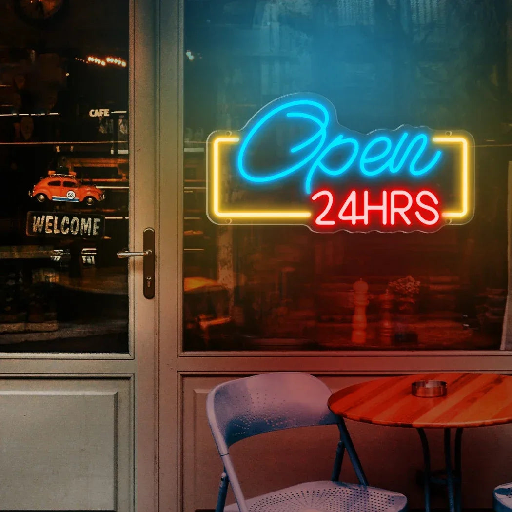 24HRS LEDネオンサイン(ネオン看板)
