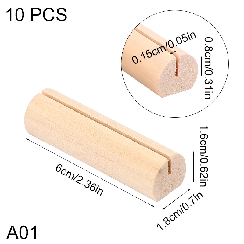イベント・結婚式装飾|天然木製カードホルダー5/10個セット