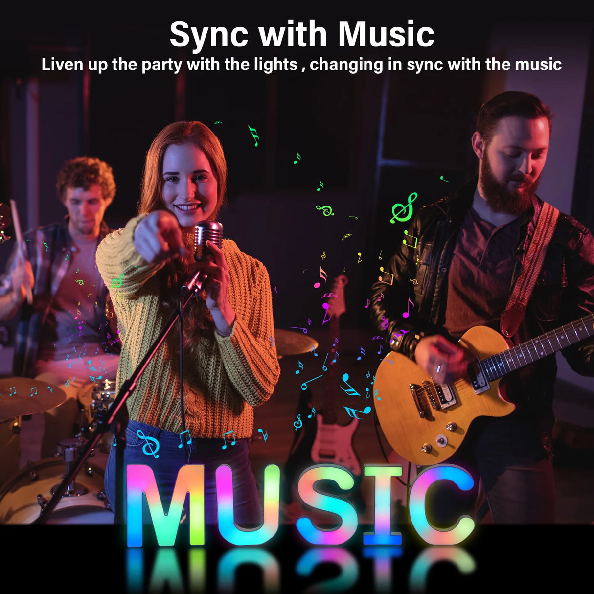 【LED装飾】LEDライト・デコレーションライト(数字/アルファベット)調光可能 レインボーカラー