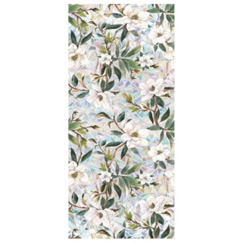 フラワー柄ステンドグラス風 ウィンドウフィルム(UVカット・静電気吸着タイプ)