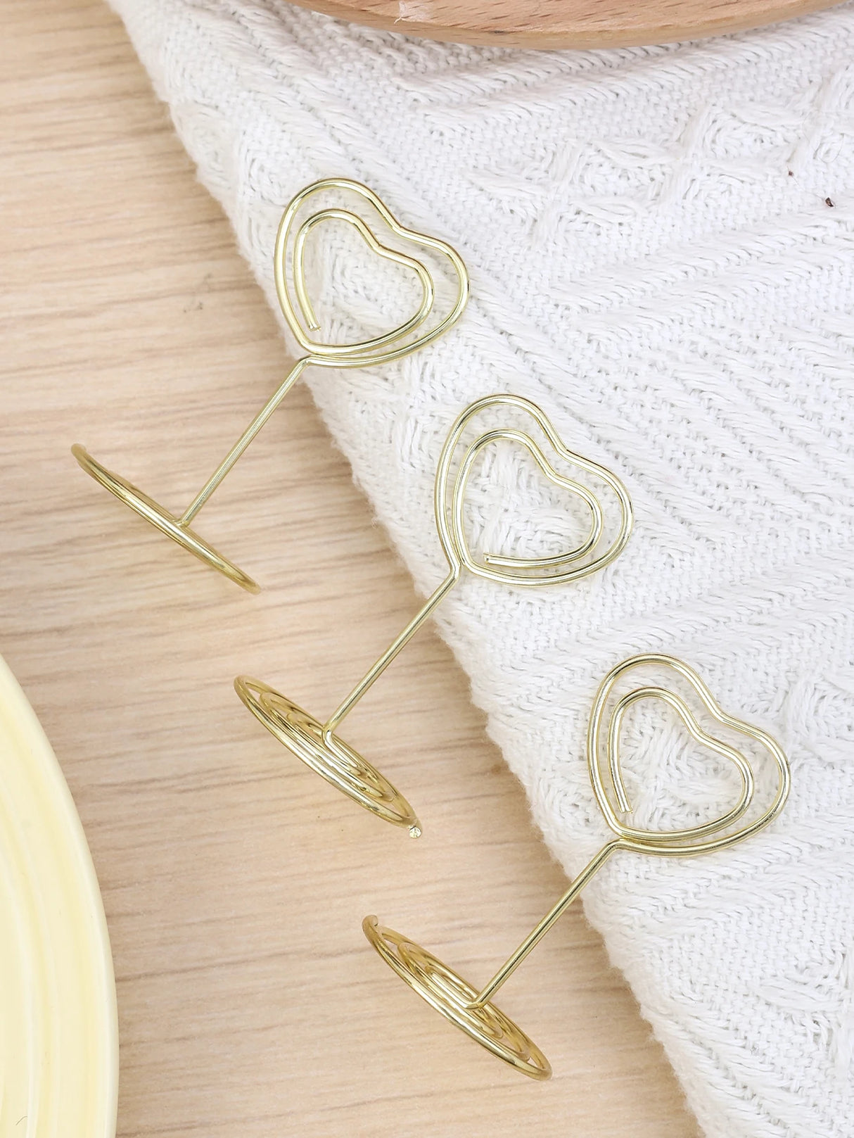 イベント・結婚式装飾|ハート型金属製プレースカードホルダー20個