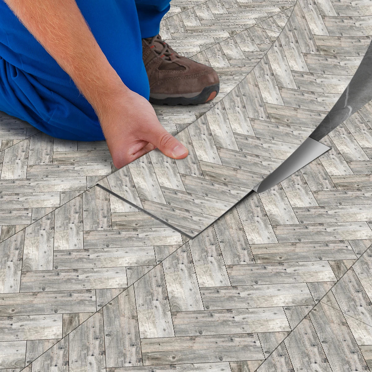 DIY用 ヴィンテージ風木目調 ステッカー 幅15㎝ x 90cm 5枚入