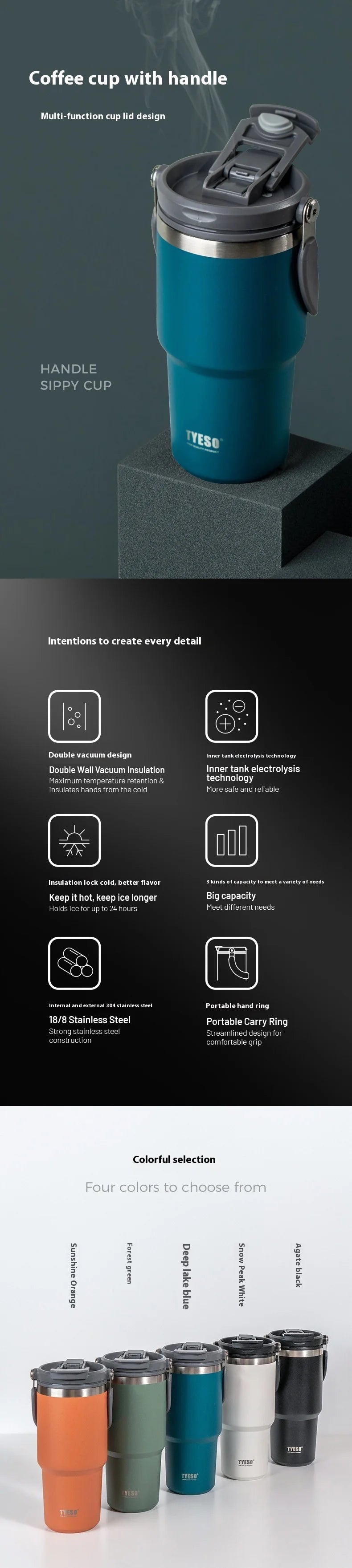 |イベント・ノベルティ用品 | ステンレス断熱コーヒーカップ | 600ml~1200ml