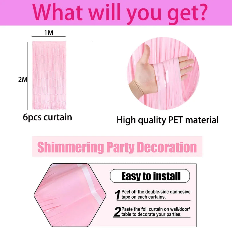 イベント・パーティーグッズ|ホイルフリンジカーテン6枚セット