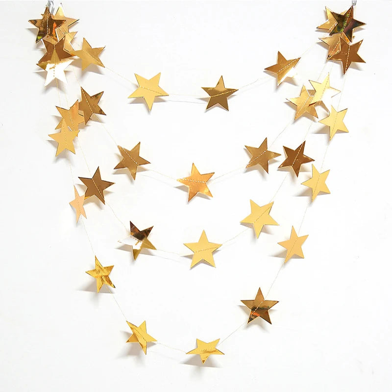 イベント・クリスマス装飾|輝く星のロングバナー デコレーション 4m