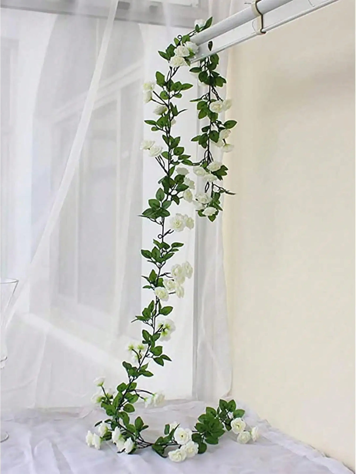 パーティー・インテリア装飾|造花ローズガーランド2個セット(1.8M)