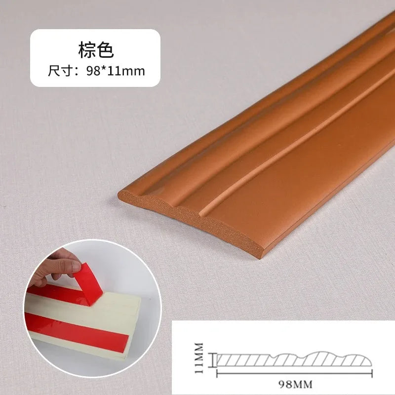 壁面衝撃吸収 幅木風粘着ボーダーシート 幅9.8㎝x200㎝ 厚さ11㎜