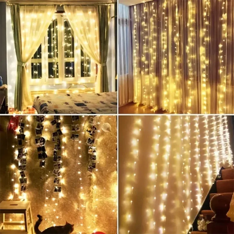 カーテンライト|イベント・クリスマス装飾|防水クリスマスカーテンライトUSB接続(幅3M/4M/6M)