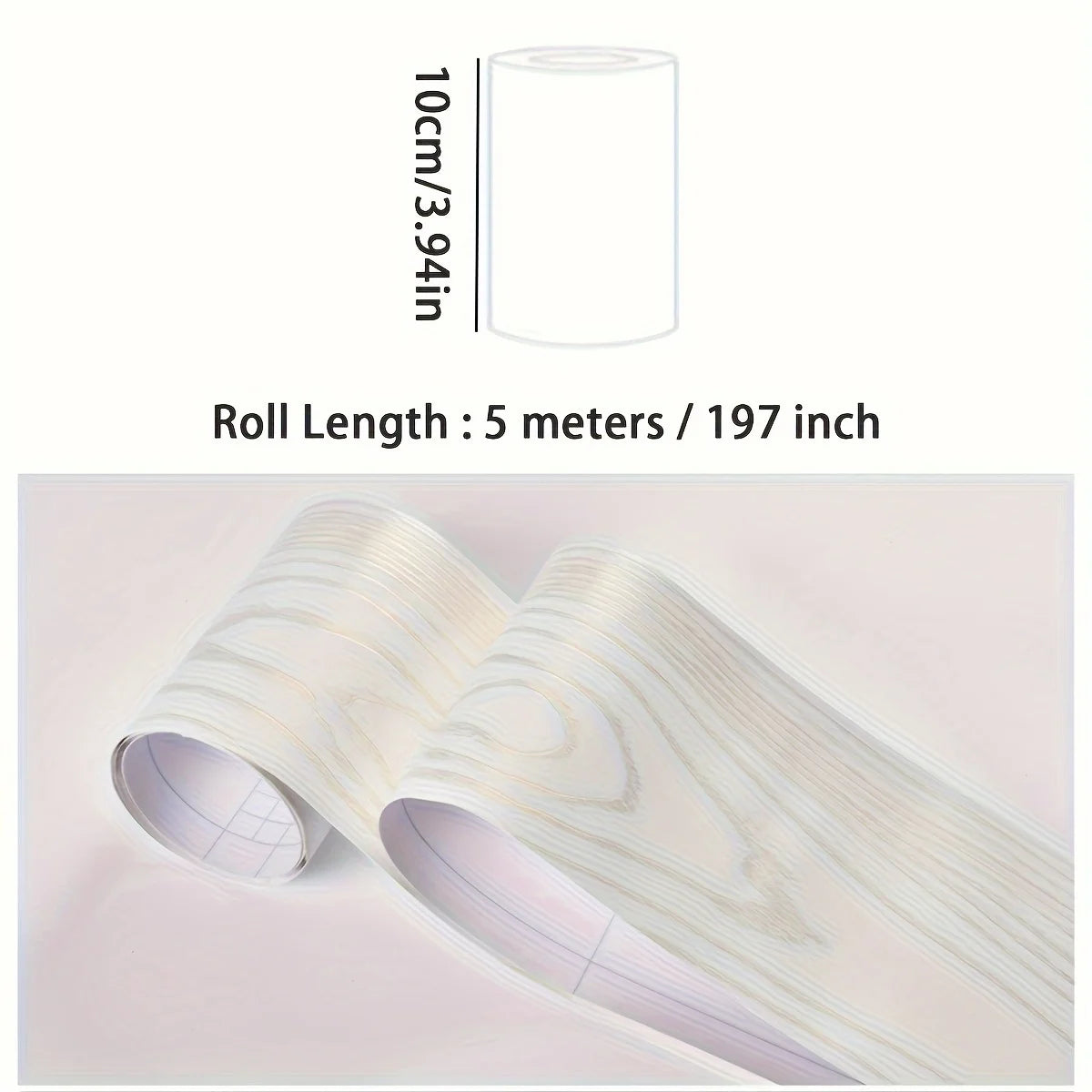 壁面装飾 幅木風 木目調粘着ボーダーシート 幅10㎝×500㎝ 高品質