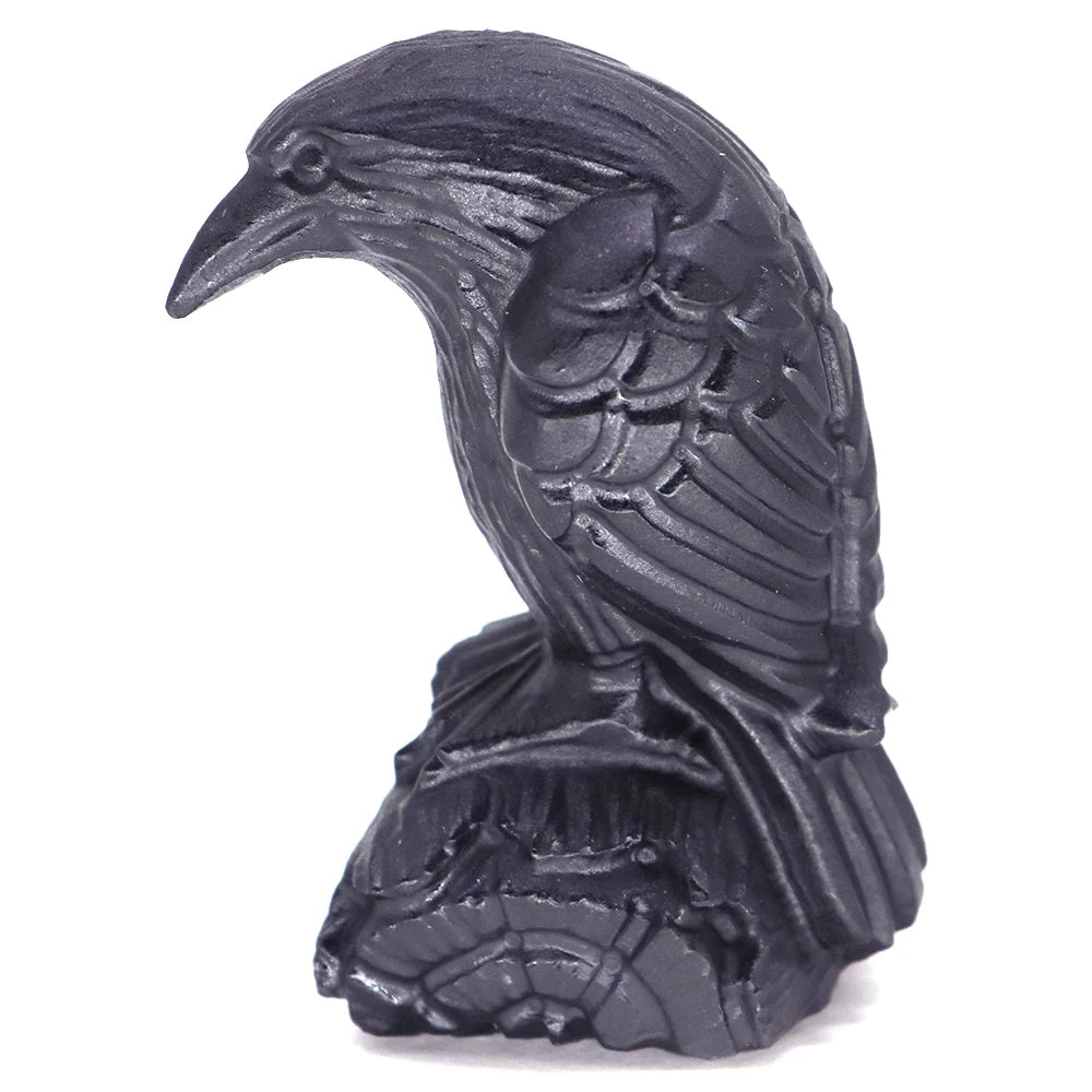 イベント・ハロウィングッズ|天然黒曜石カラス像 クリスタルヒーリング