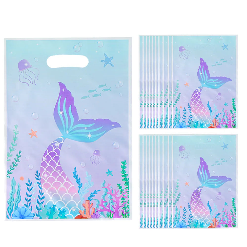 |イベント・ノベルティ用品 |マーメイド柄ギフトバッグ 10/30/50個セット | W16×H25c