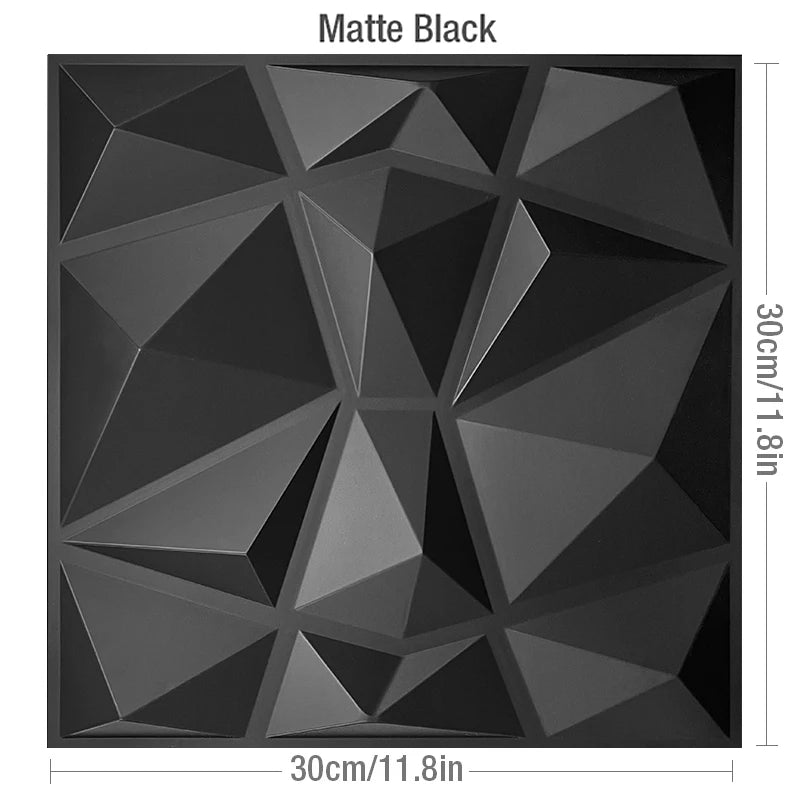 DIY用 3D幾何学柄 石膏壁面風ステッカー 12pcs 難燃性・防水性素材