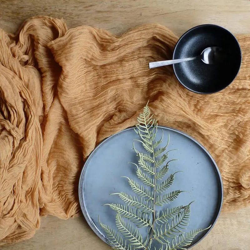 インテリア・パーティ装飾 |ガーゼ生地テーブルランナー | 全長1.8/3.4m