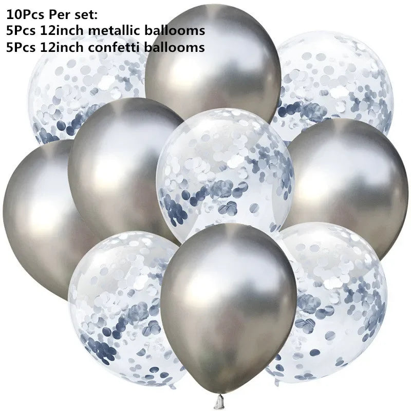 カラフル紙吹雪ラテックスバルーン10個セット