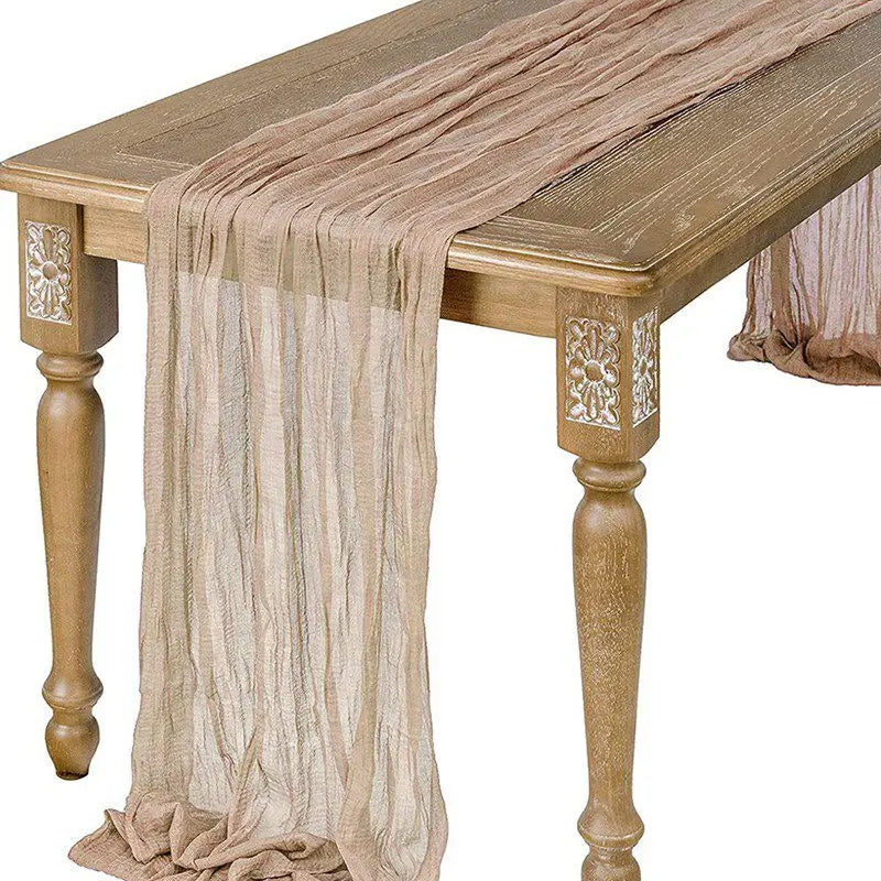 インテリア・パーティ装飾 |ガーゼ生地テーブルランナー | 全長1.8/3.4m