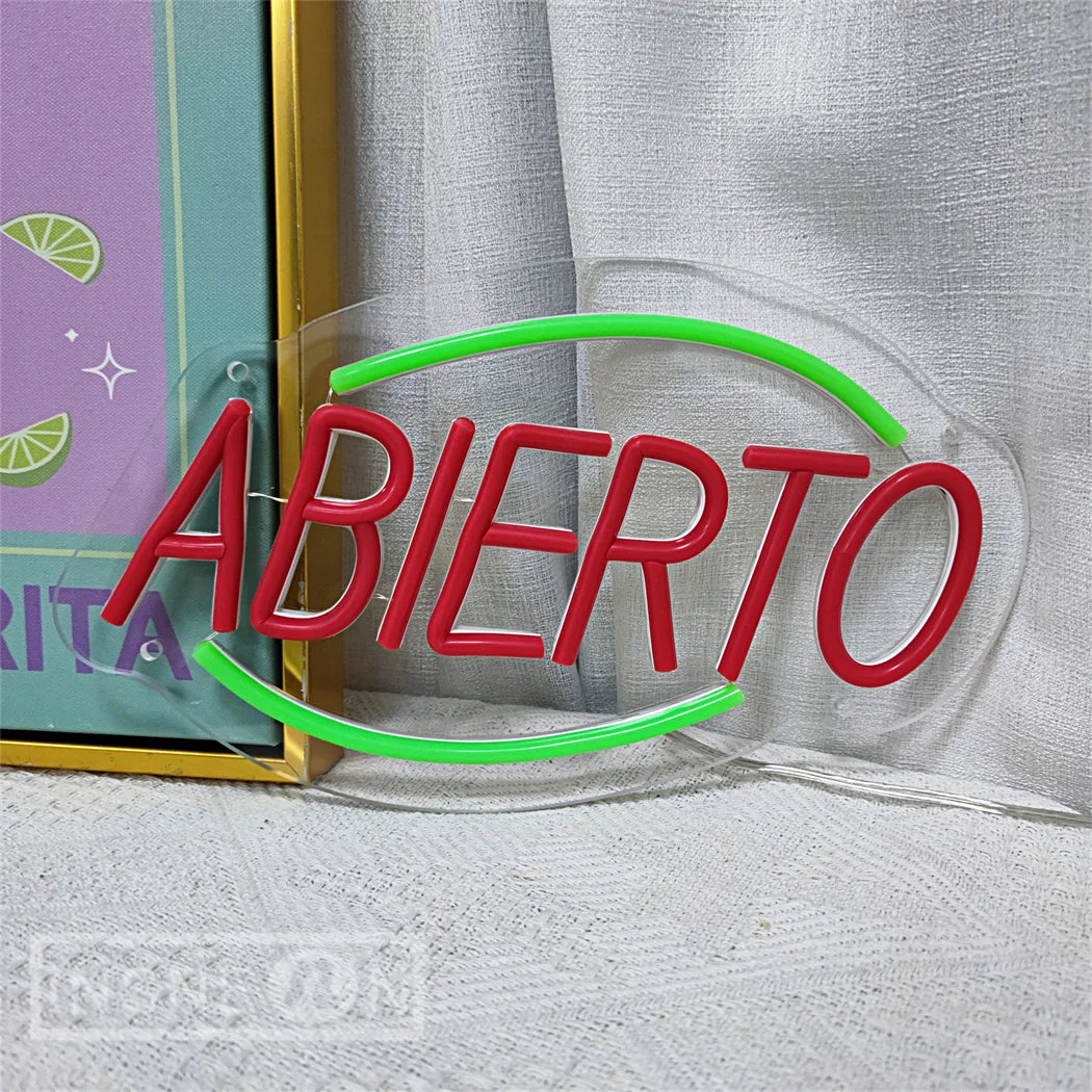 ABIERTO LEDネオンサイン(ネオン看板) スペイン語