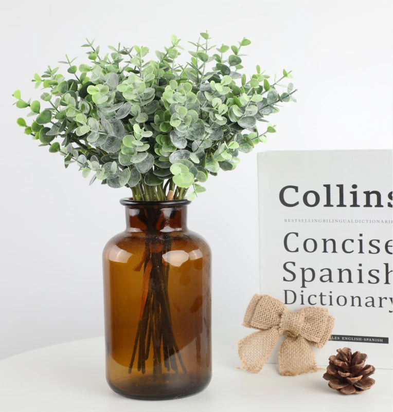 パーティー・インテリア装飾|フェイクグリーンユーカリの枝 6本セット(約37cm)