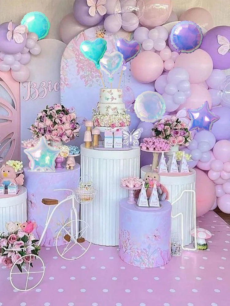 ホログラフィックレインボーバルーン6個セット