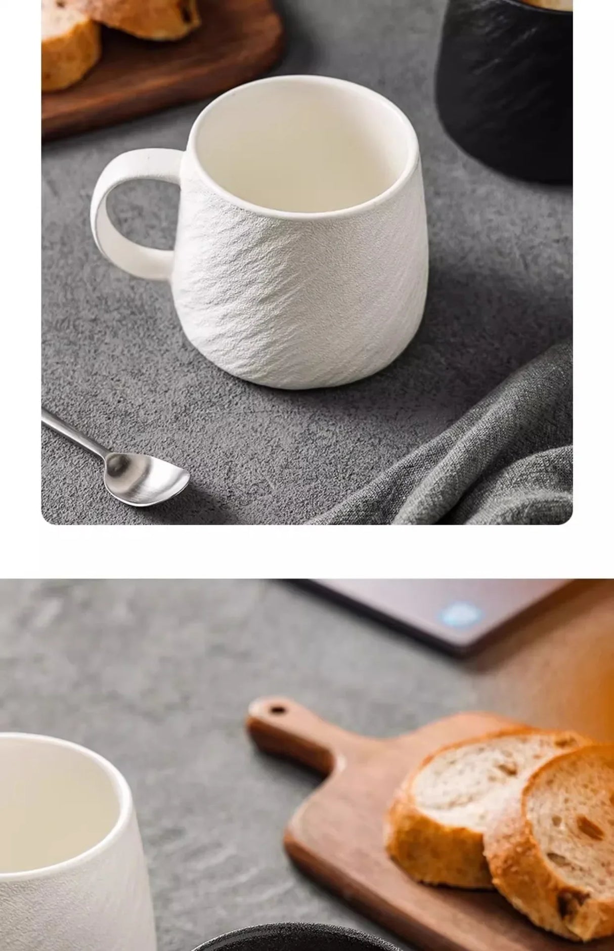 |イベント・ノベルティ用品 |電子レンジ対応セラミックマグカップ 黒白| 550ml