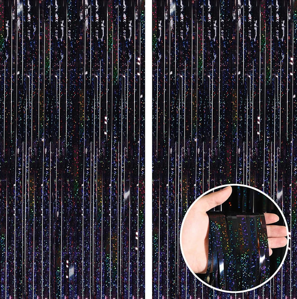 パーティー・インテリア用装飾 キラキラ!ホイル素材カーテン 再利用可能