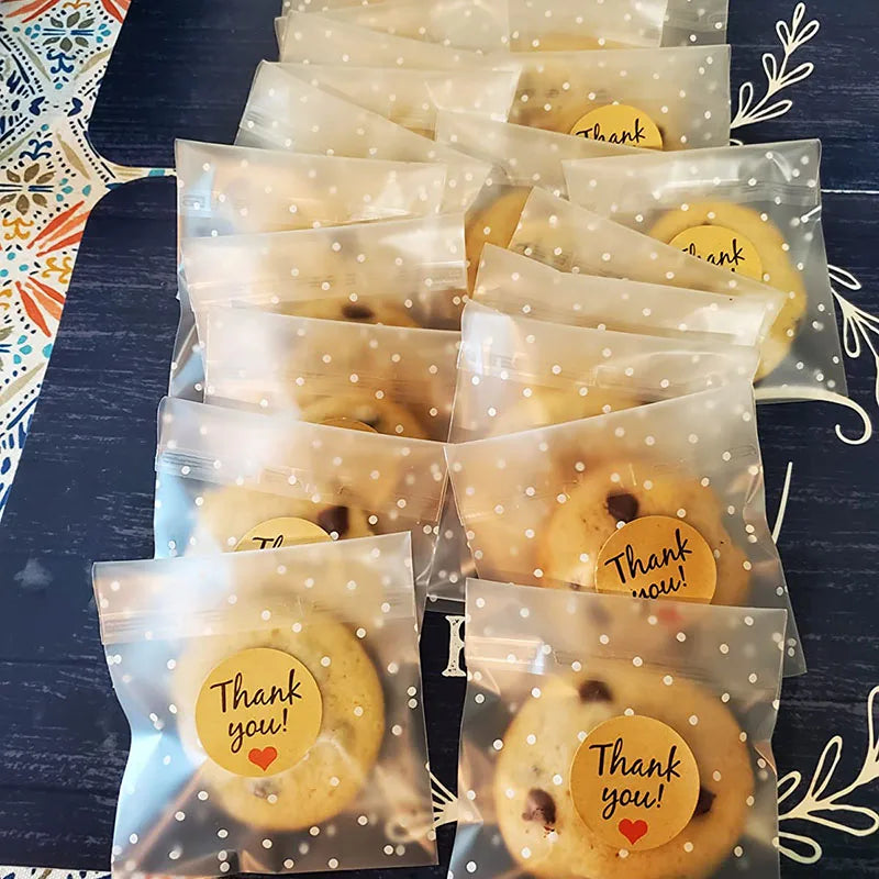 |イベント・ノベルティ用品 | 水玉模様透明ギフト袋・シール100枚セット