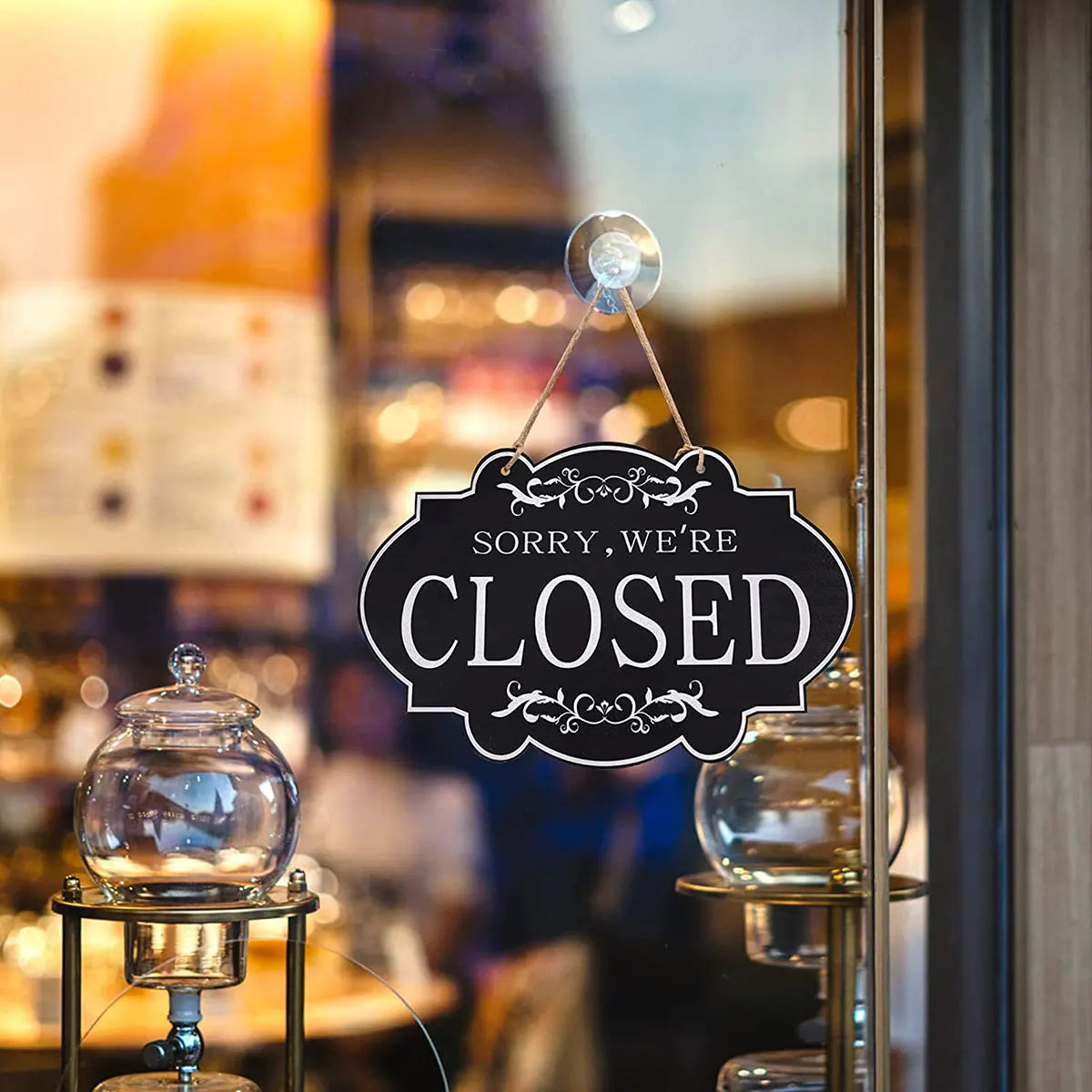 【防水・耐久】木製リバーシブル吊り下げ看板(OPEN/CLOSED)