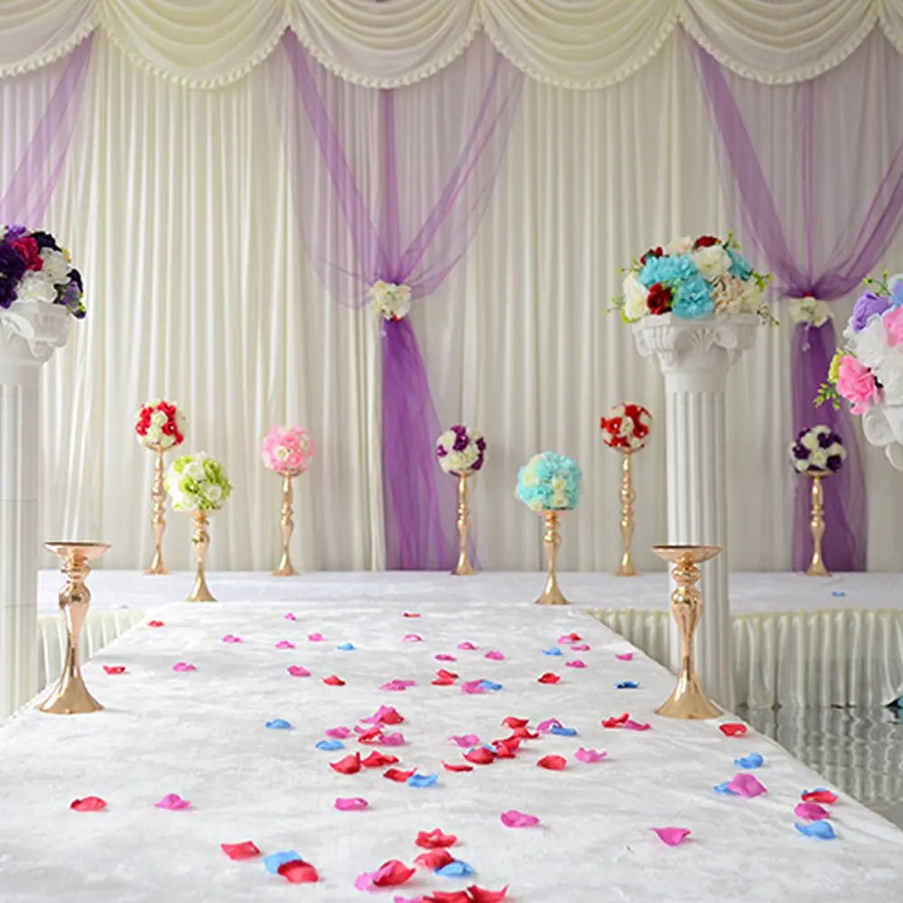 結婚式・インテリア装飾|ゴールドシルバー メタルフラワースタンド燭台