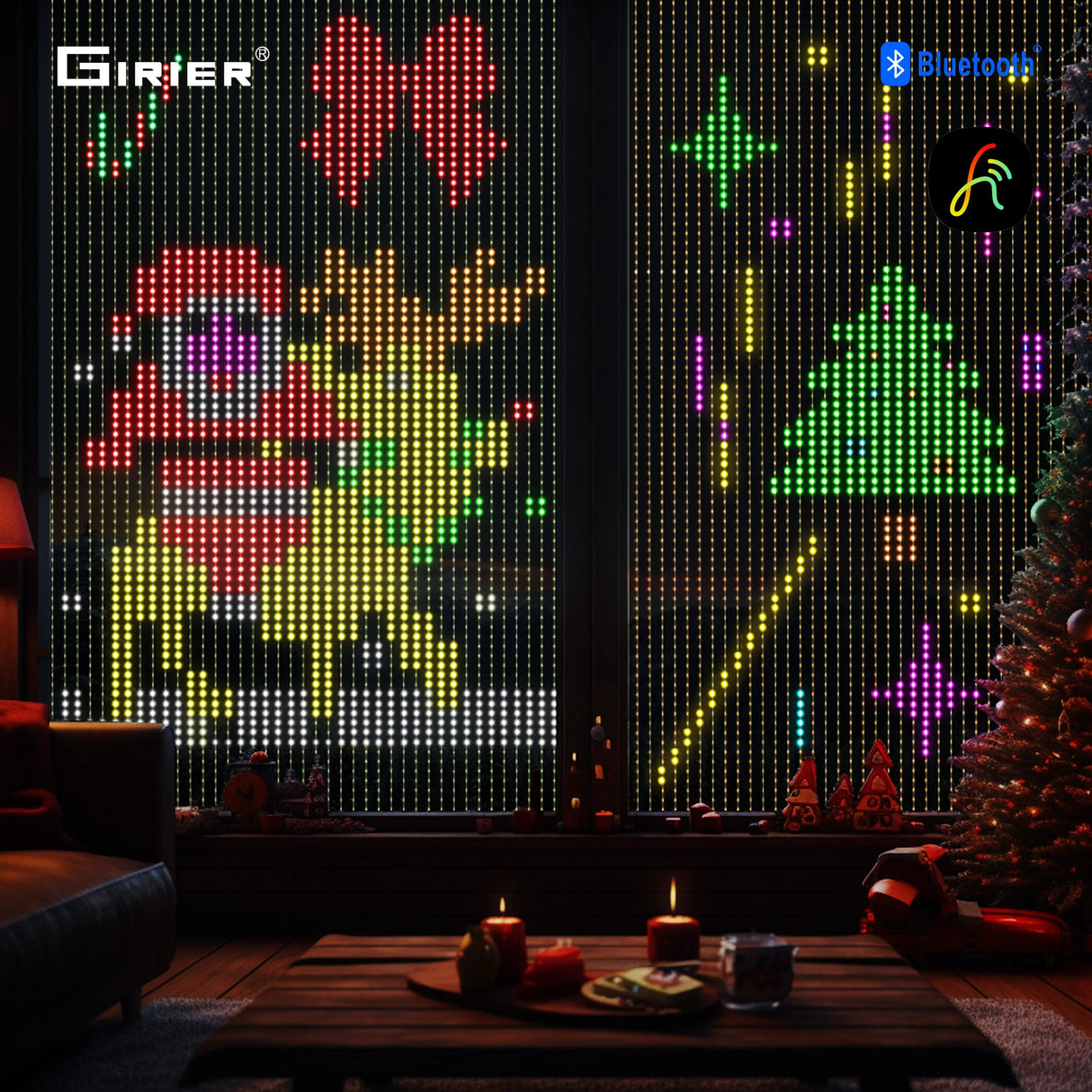 カーテンライト|イベント・クリスマス装飾| Bluetoothスマートカーテンライト(幅2m)