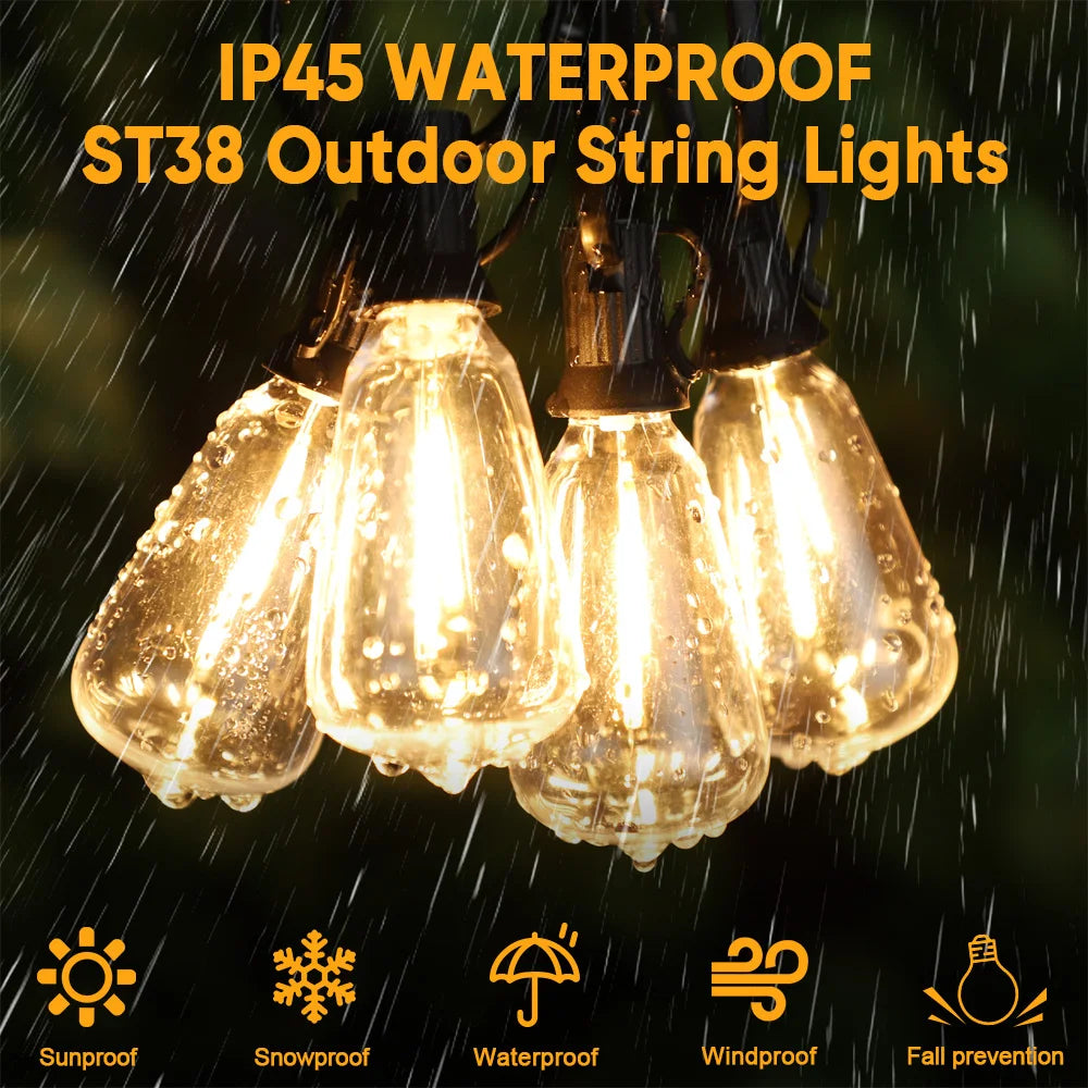 【屋外対応】ソーラーストリングライト ST38 LED