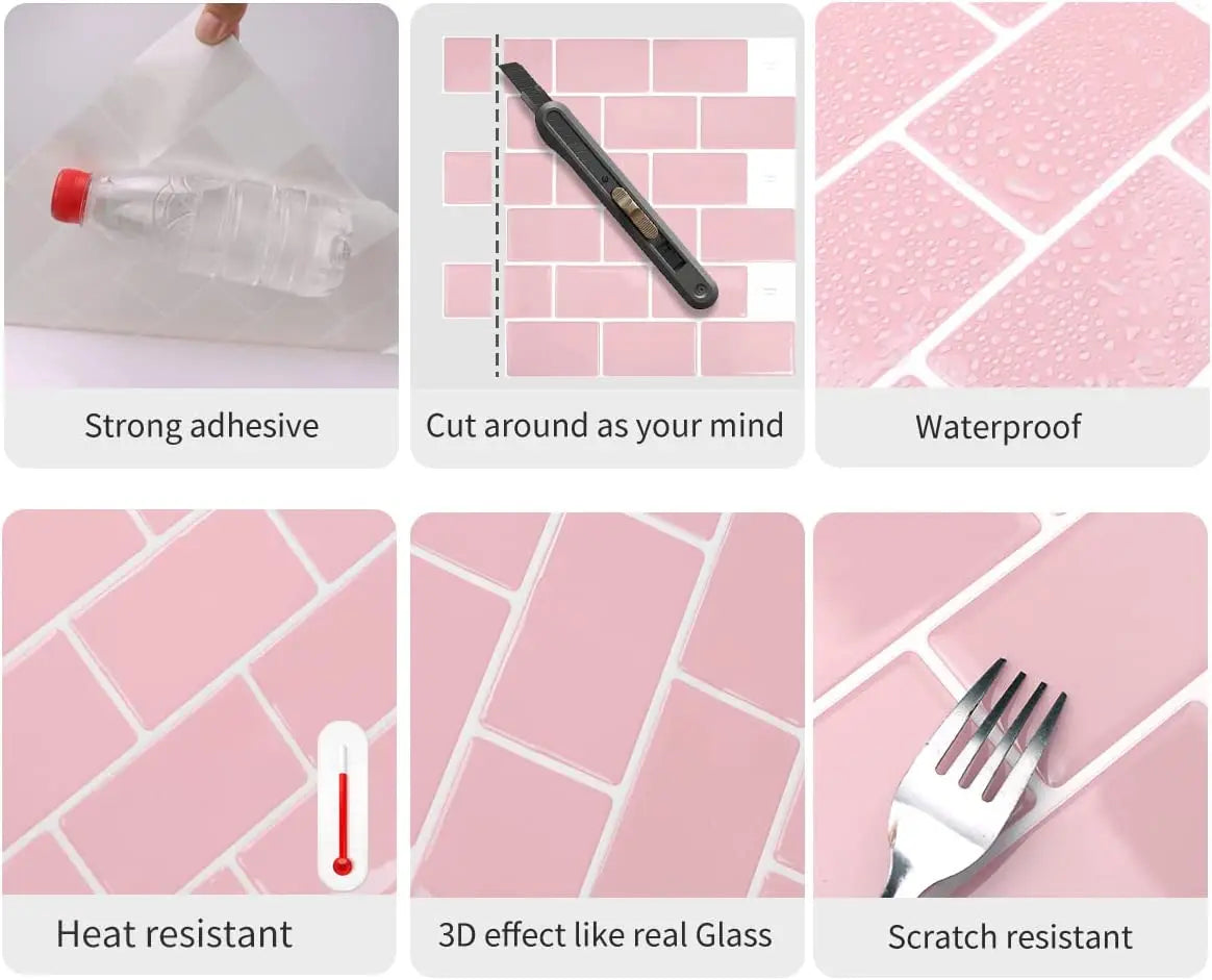 DIY用 レンガ型天然石風ステッカー 30.5×30.5㎝ 1pcs 単品購入可能